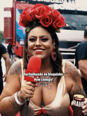 Amanda Souza marca presença em blocos de rua - Crédito: Divulgação