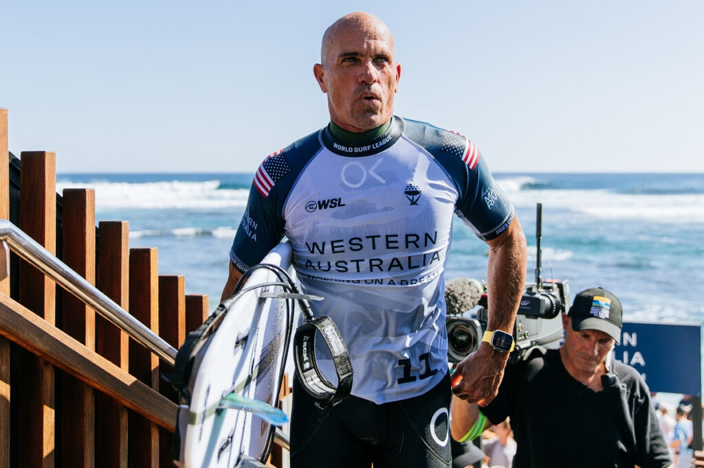 O melhor de todos os tempos, Kelly Slater, perdeu vaga no CT pela primeira vez (Crédito da Foto: @WSL / Aaron Hughes)