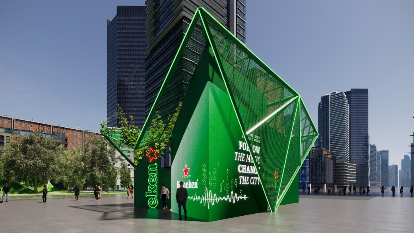 3D da ativação Heineken® Moving Stage no MITA RJ (divulgação Agência Atenas)