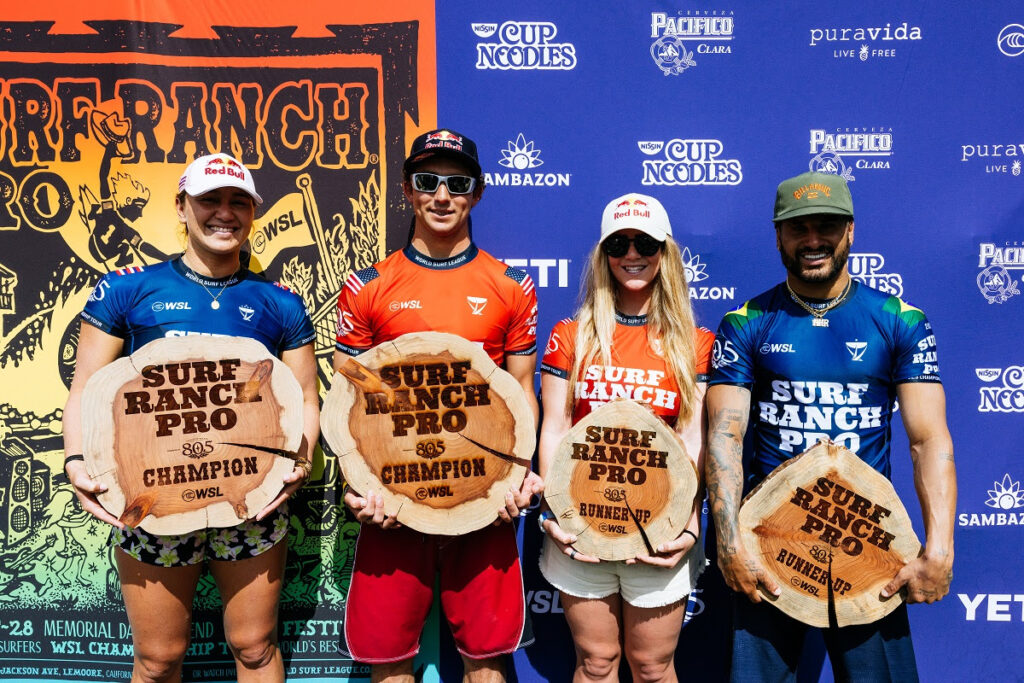 Carissa Moore, Griffin Colapinto, Caroline Marks e Italo Ferreira (Crédito da Foto: @WSL / Pat Nolan)