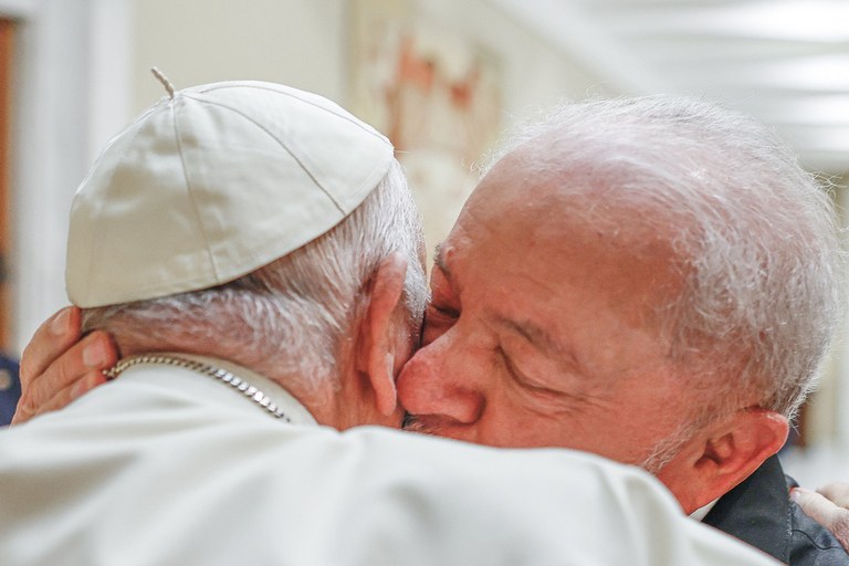 O presidente Lula convidou o Papa a fazer uma nova visita ao Brasil, para assistir à festa do Círio de Nazaré em Belém, no Pará, em de outubro. Foto: Ricardo Stuckert / PR