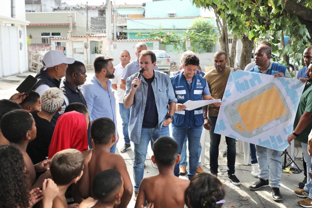 Prefeitura deu início às obras do Campo da Universal, na COAB de Realengo - Marcelo Piu/Prefeitura do Rio