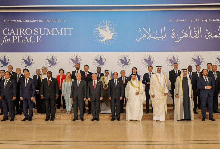 A Cúpula para a Paz do Cairo, evento realizado na capital do Egito neste sábado, 21 de outubro, reuniu autoridades de diversos países do Oriente Médio, Europa, Ásia, África e do continente americano - Foto: Presidência do Egito