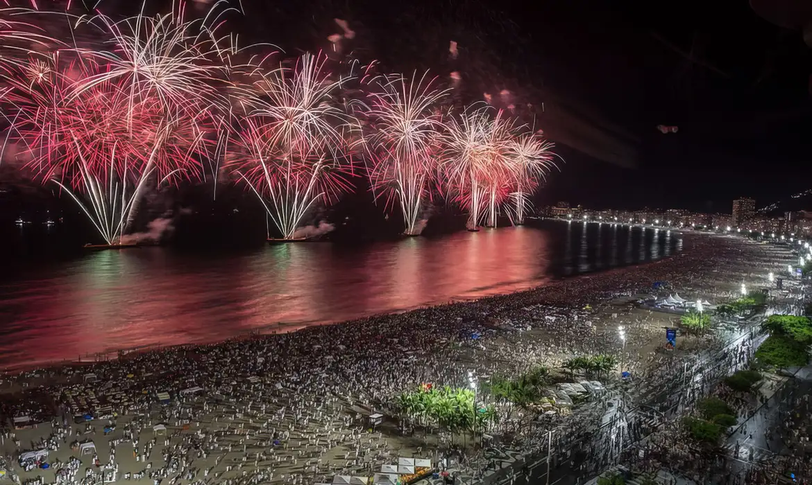 Copacabana, festa, shows, fogos de artifício, bloqueio, segurança