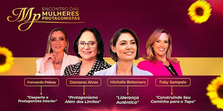 Imagem de divulgação de evento do qual Michelle e Damares participarão – Divulgação