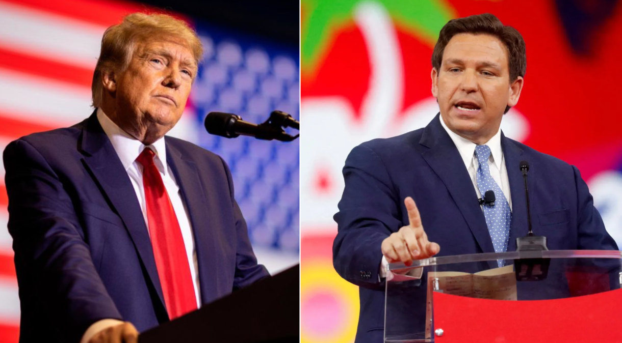 Donald Trump e Ron DeSantis. Foto: Divulgação