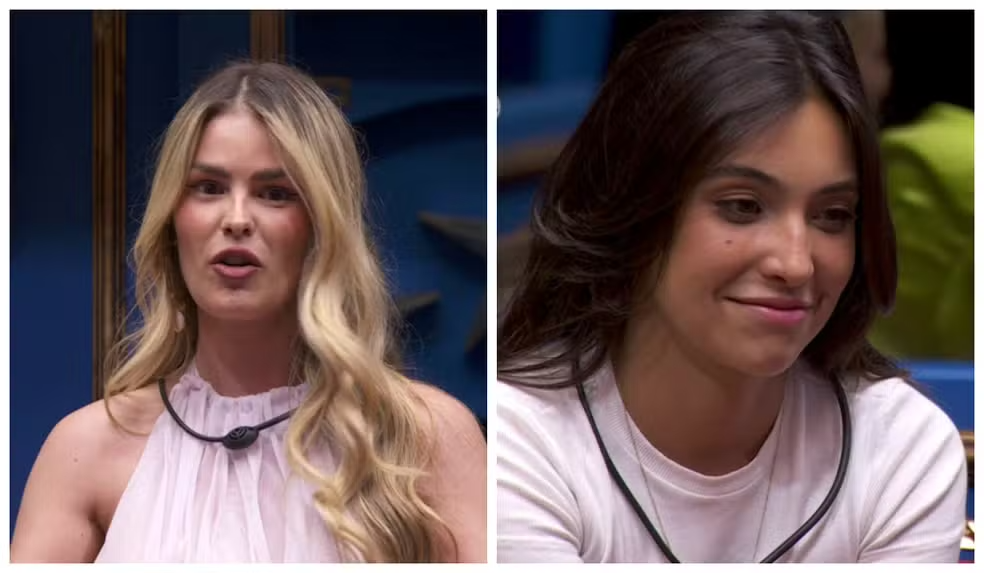 Yasmin Brunet e Vanessa Lopes conversam no BBB 24 — Foto: Globo