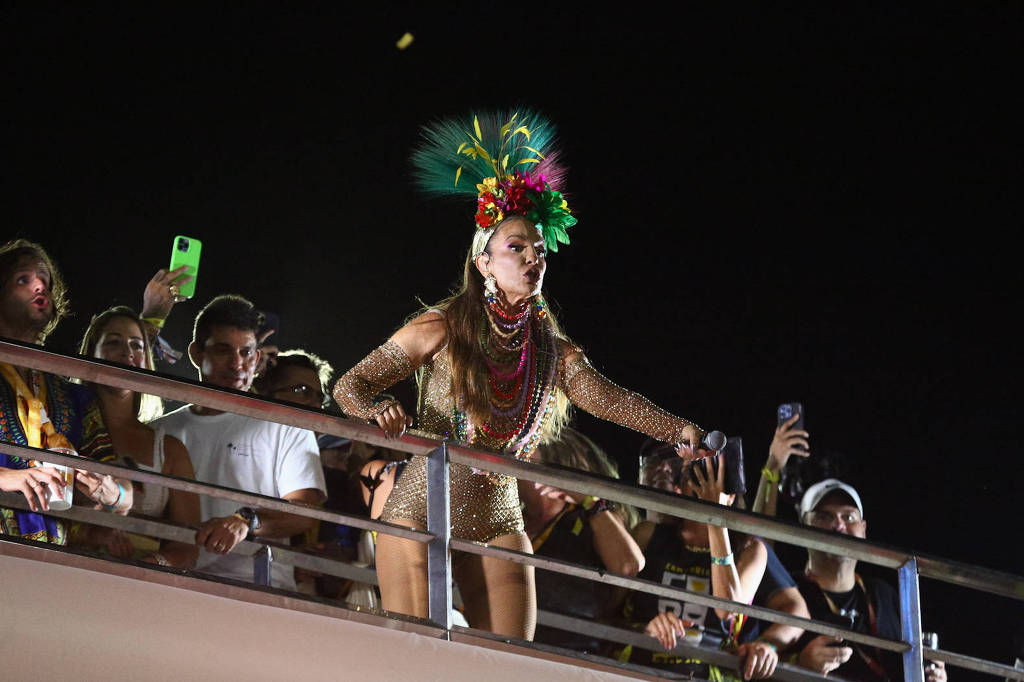 Ivete Sangalo no bloco Coruja, no Circuito Barra Ondina em Salvador (BA). Foto: Bento/AgNews