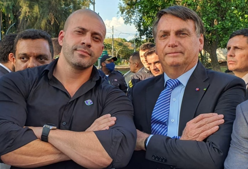 Daniel Silveira e o ex-presidente Jair Bolsonaro. Foto: reprodução