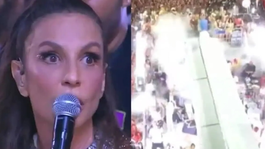 Ivete Sangalo se desespera após dióxido de carbono escapar em seu trio: 'Susto da p*' (Crédito: Montagem reprodução/Web)