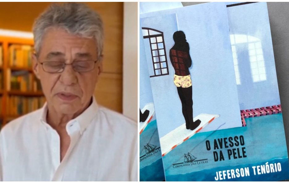 Chico Buarque e o livro “O Avesso da Pele”, de Jeferson Tenório. Foto: Reprodução