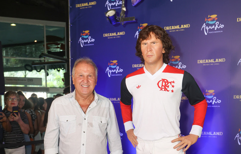 Maior ídolo da história do Flamengo, Zico ganha estátua no Dreamland Museu de Cera no AquaRio