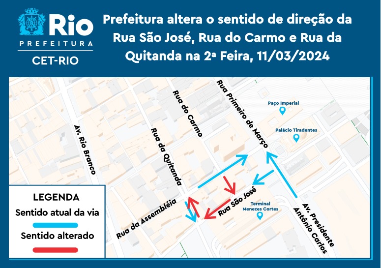 Rio de Janeiro - Ruas do Centro terão sentido alterado a partir de segunda-feira