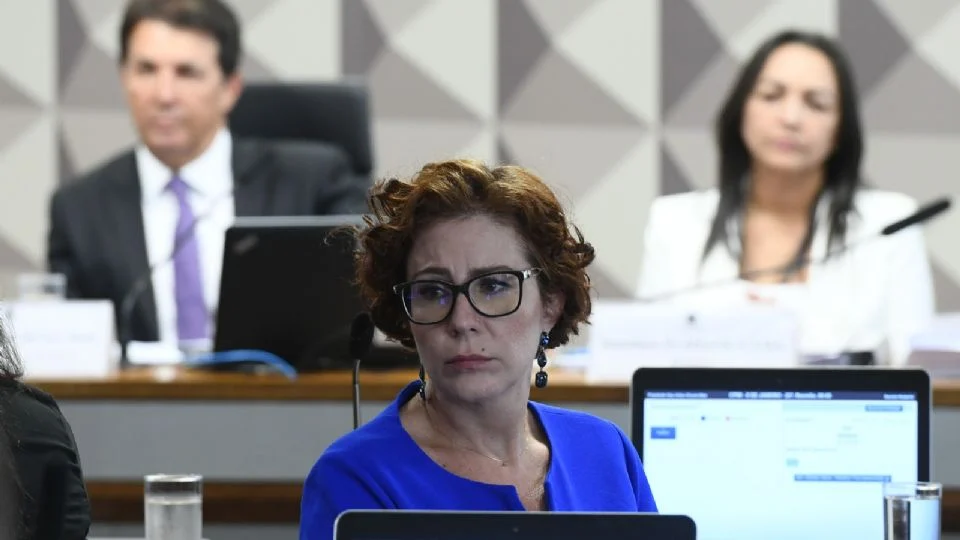 Carla Zambelli na CPMI dos Atos Golpistas. Créditos: Marcos Oliveira/Agência Senado