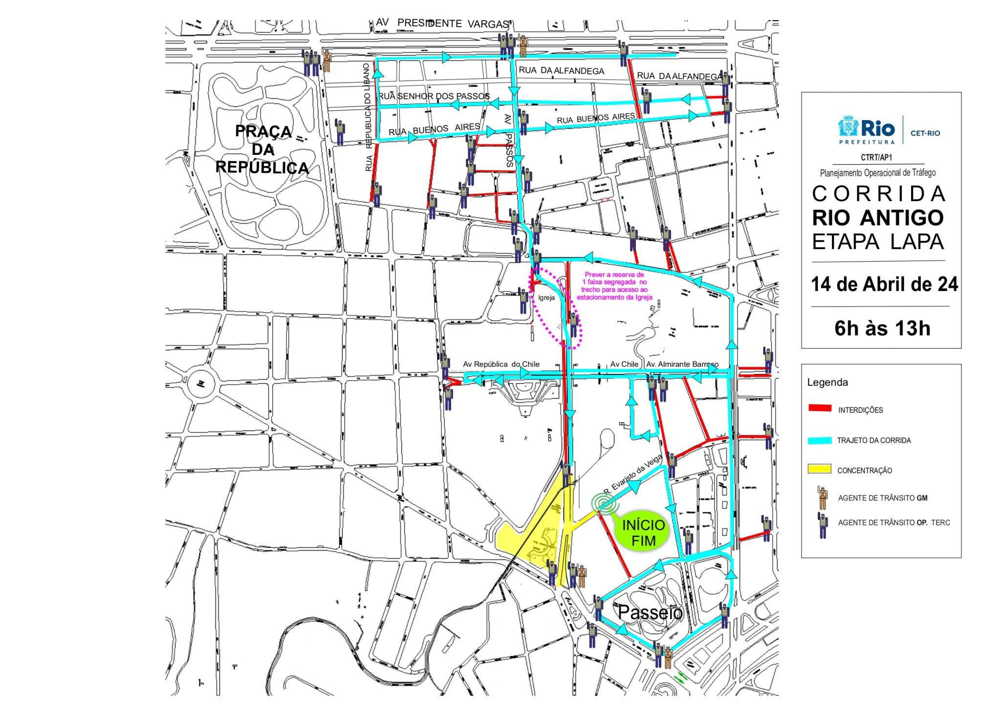 CET-Rio divulga esquema de trânsito para a Corrida Rio Antigo – Etapa Lapa