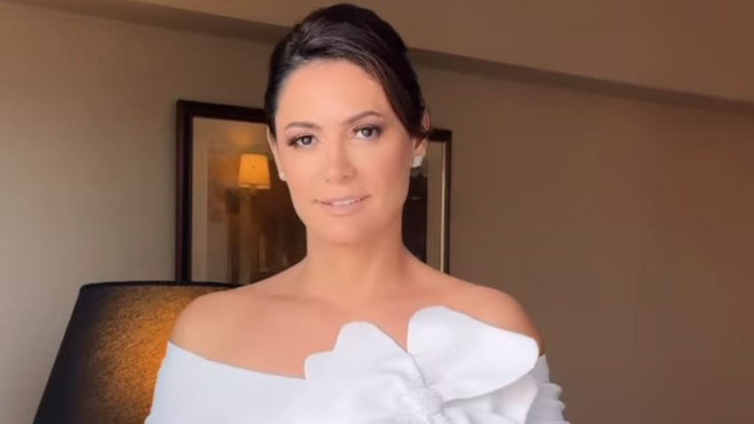 Michelle Bolsonaro com o vestido que usou na posse de Javier Milei - Foto: Reprodução Instagram