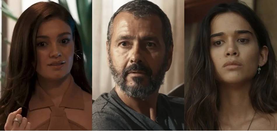 Eliana, José Inocêncio e Mariana em cena da novela Renascer. (Foto: reprodução)