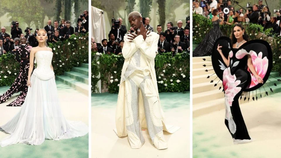 Créditos: Reprodução X do Met Gala 2024 - Ariana Grande, Lil Nas X e Demi Moore, algumas das celebridades que já chegaram ao Met Gala 2024