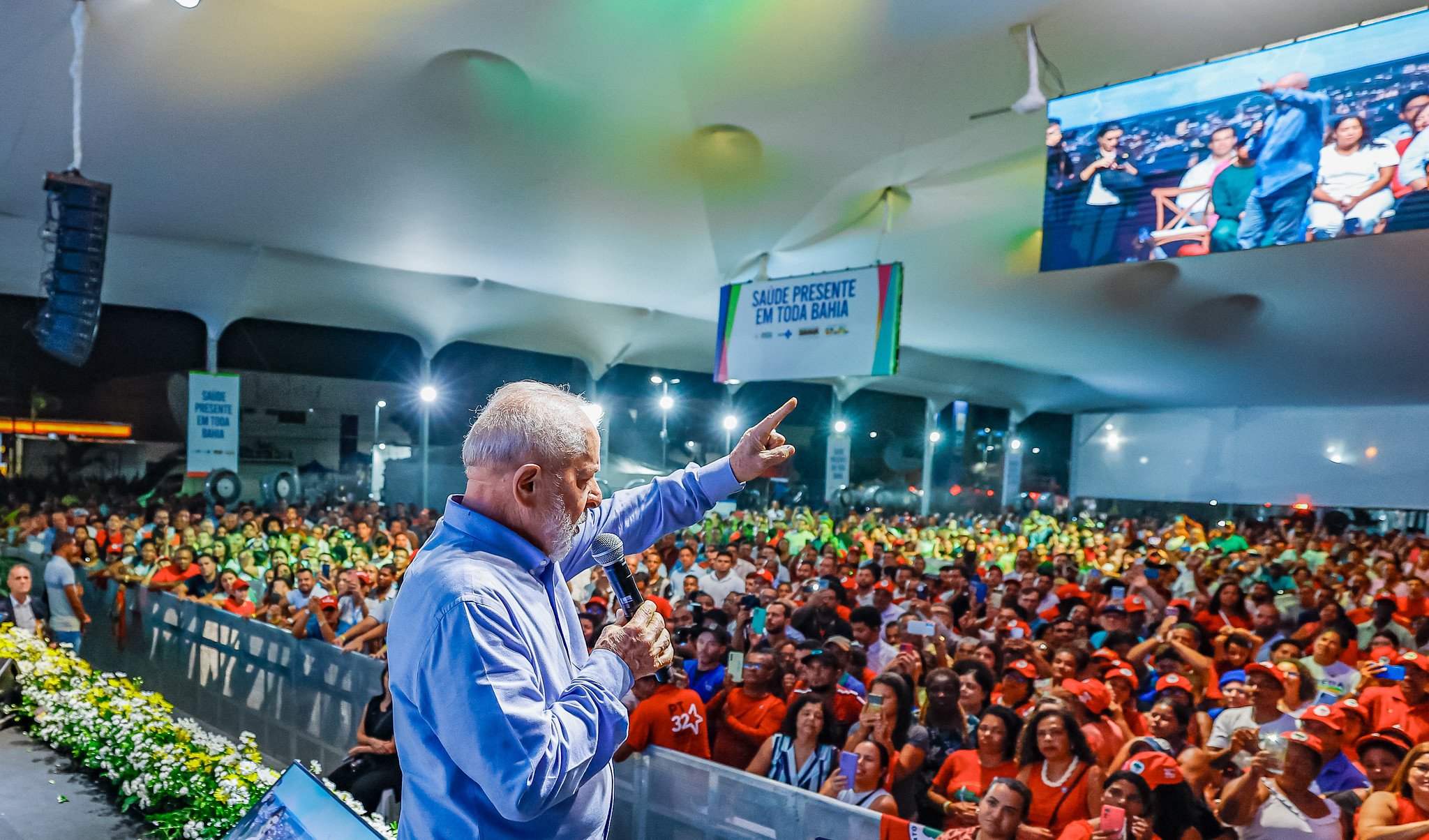 Lula discursa durante evento em Teixeira de Freitas (BA). Foto: Ricardo Stuckert