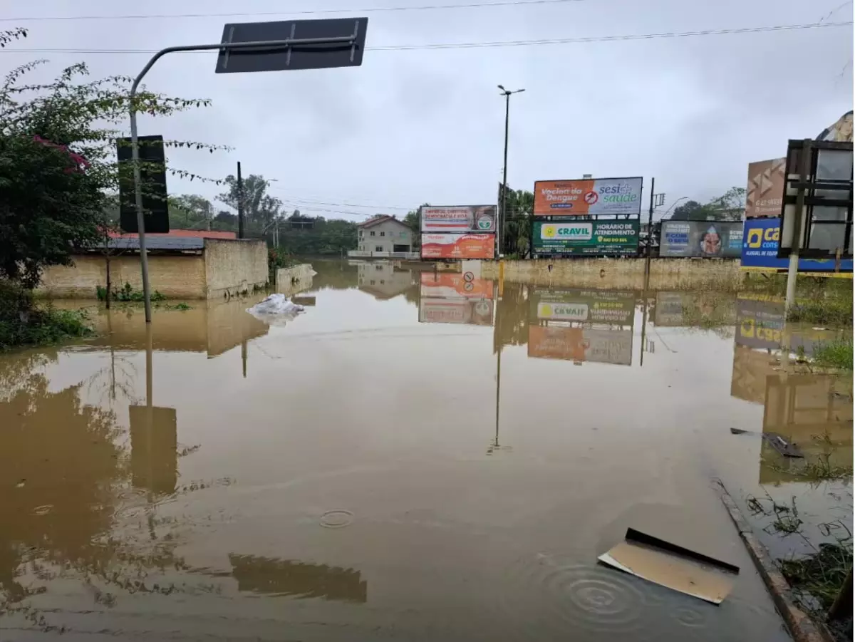 Rio do Sul, em Santa Catarina, decreta situação de emergência após enchentes. Foto: SDC/Divulgação