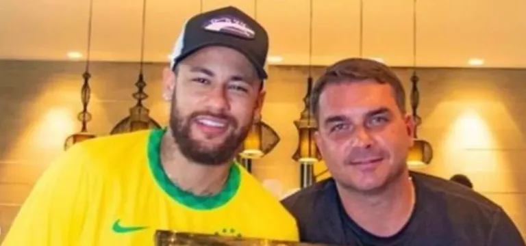 Neymar e Flávio Bolsonaro. Foto: reprodução