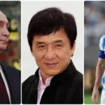 O presidente russo Vladimir Putin, o ator Jackie Chan e o argentino Leonel Messi também tiveram seus nomes envolvidos no escândalo. Fotomontagem