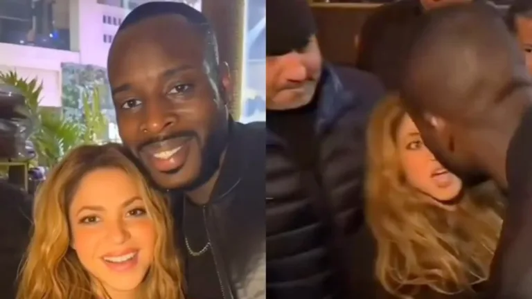 Fã tenta beijar Shakira após foto. Foto: reprodução