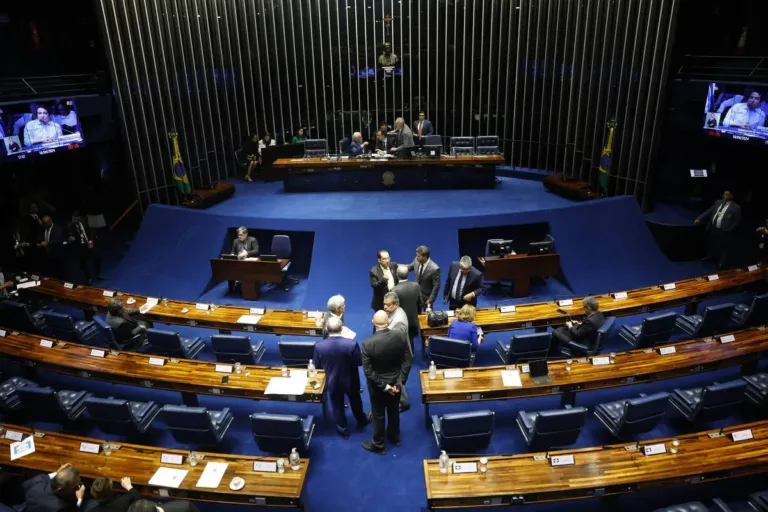 Senadores discutem a PEC das Praias em sessão no Senado Federal