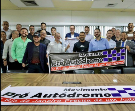 Eduardo Paes apresenta projeto de autódromo-parque em reunião com representantes e presidente da Câmara.