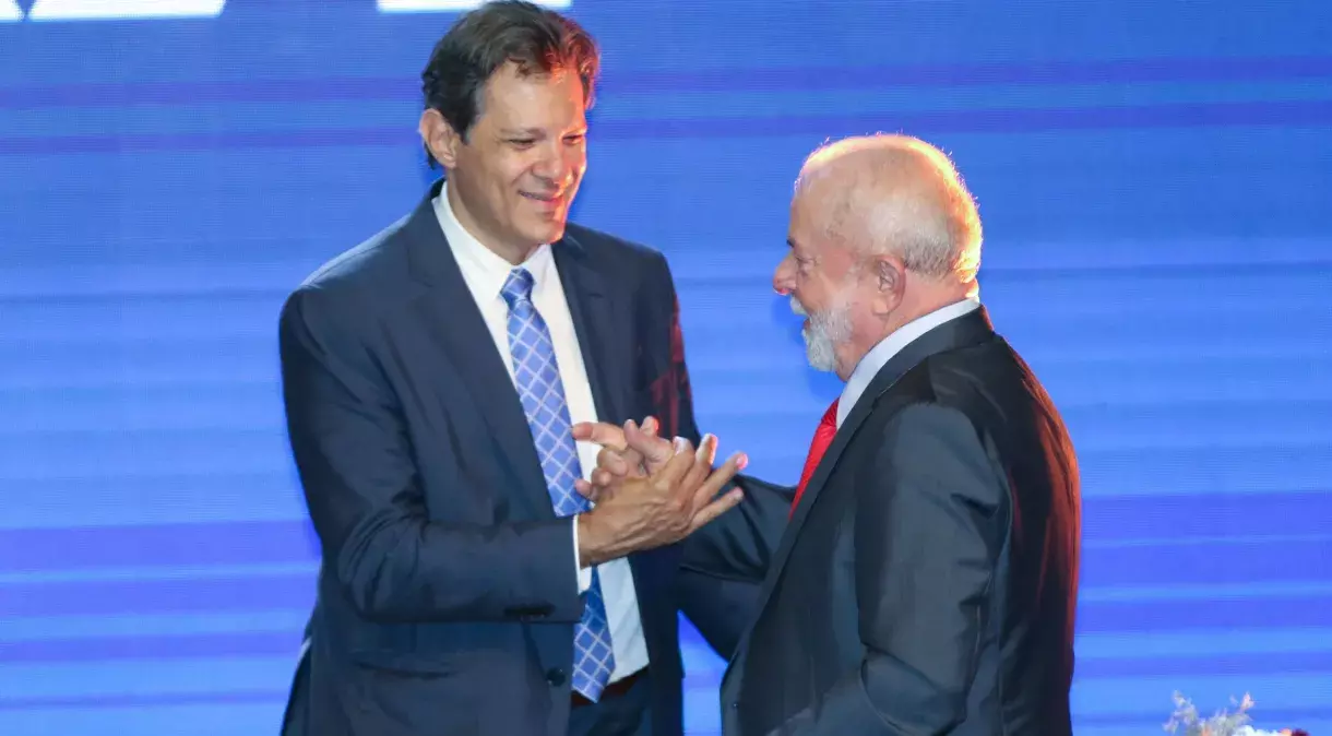 Haddad, ministro da Fazenda, e Lula. Foto: reprodução