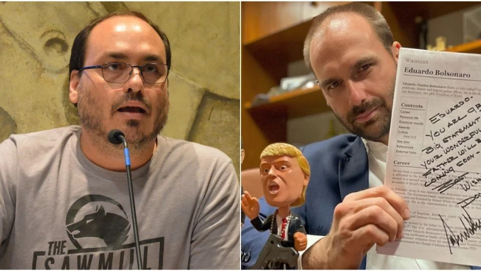 Carlos e Eduardo Bolsonaro. Créditos: Câmara do Rio/Divulgação/Reprodução/Instagram