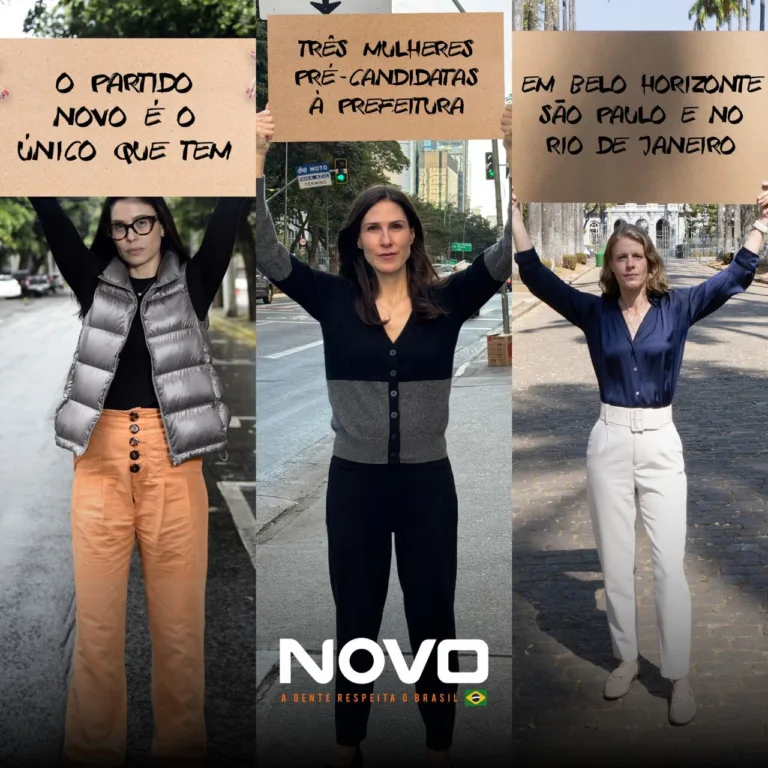 Novo é o único a ter três pré-candidatas mulheres às prefeituras do Rio de Janeiro, São Paulo e Belo Horizonte