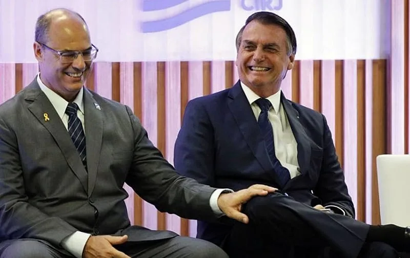 O ex-governador do Rio de Janeiro Wilson Witzel e o ex-presidente Jair Bolsonaro. Foto: Fernando Brazão/Agência Brasil