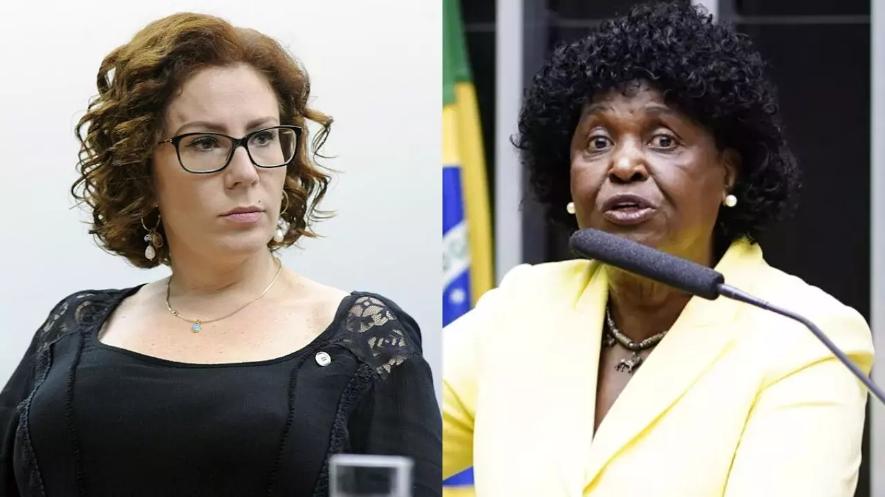 As deputadas Carla Zambelli e Benedita da Silva. Foto: reprodução