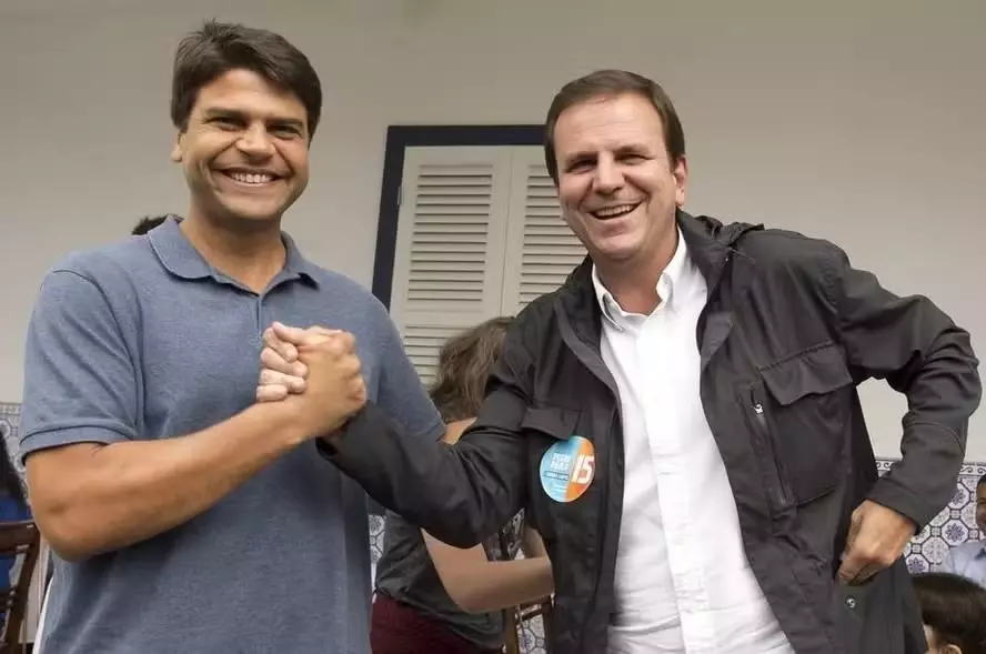 O deputado federal Pedro Paulo (PSD-RJ) e o prefeito do Rio de Janeiro, Eduardo Paes (PSD). Reprodução