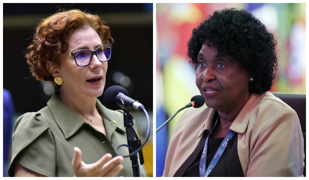 As deputadas Carla Zambelli e Benedita da Silva. Foto: reprodução