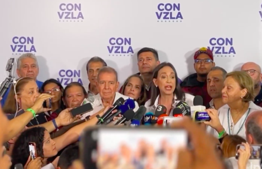 Caracas/Venezuela - 29/07/2024 - Edmundo González candidato das oposições ao Governo de Maduro e Maria Corina durante coletiva de imprensa contestando o resultado da eleição de domingo. Foto: RS via Fotos Püblicas