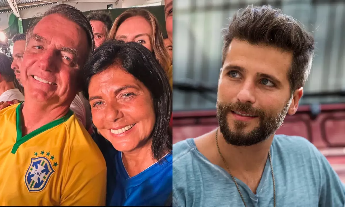 Mãe de Bruno Gagliasso, Lucia, ao lado de Jair Bolsonaro. Foto: reprodução