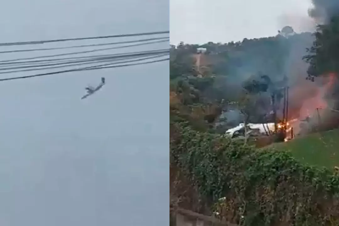 Avião caindo em Vinhedo, São Paulo. Foto: reprodução