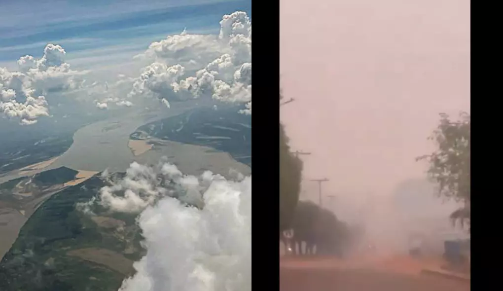 Gases poluentes fizeram com que cidades ficassem tomadas pela fumaça – Foto: Reprodução