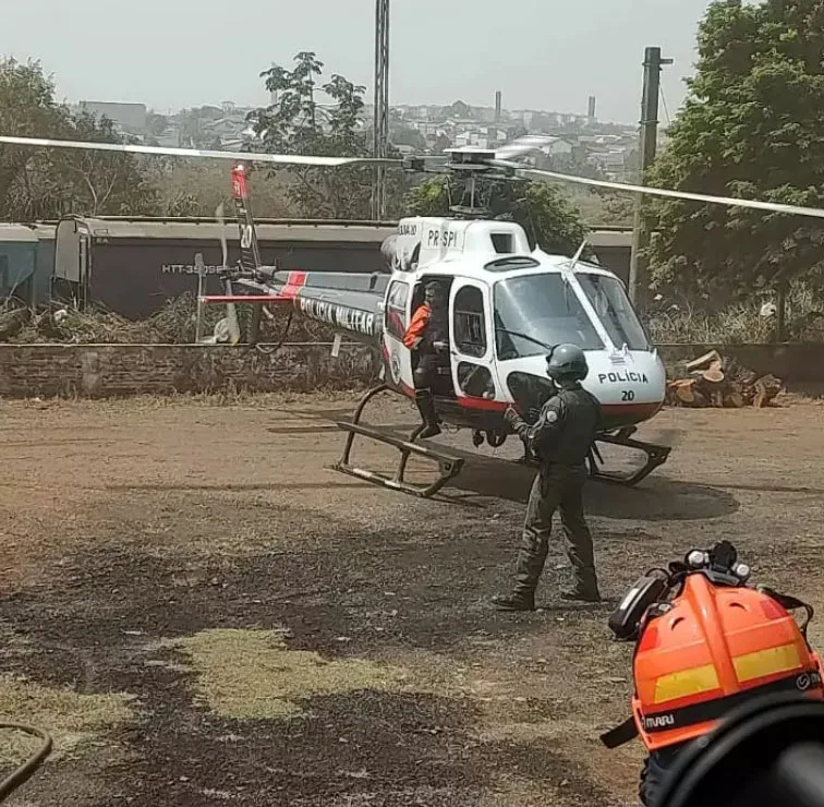 Vítima foi socorrida pelo helicóptero Águia