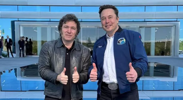 Javier Milei e Elon Musk (Foto: Divulgação/Presidência da Argentina)