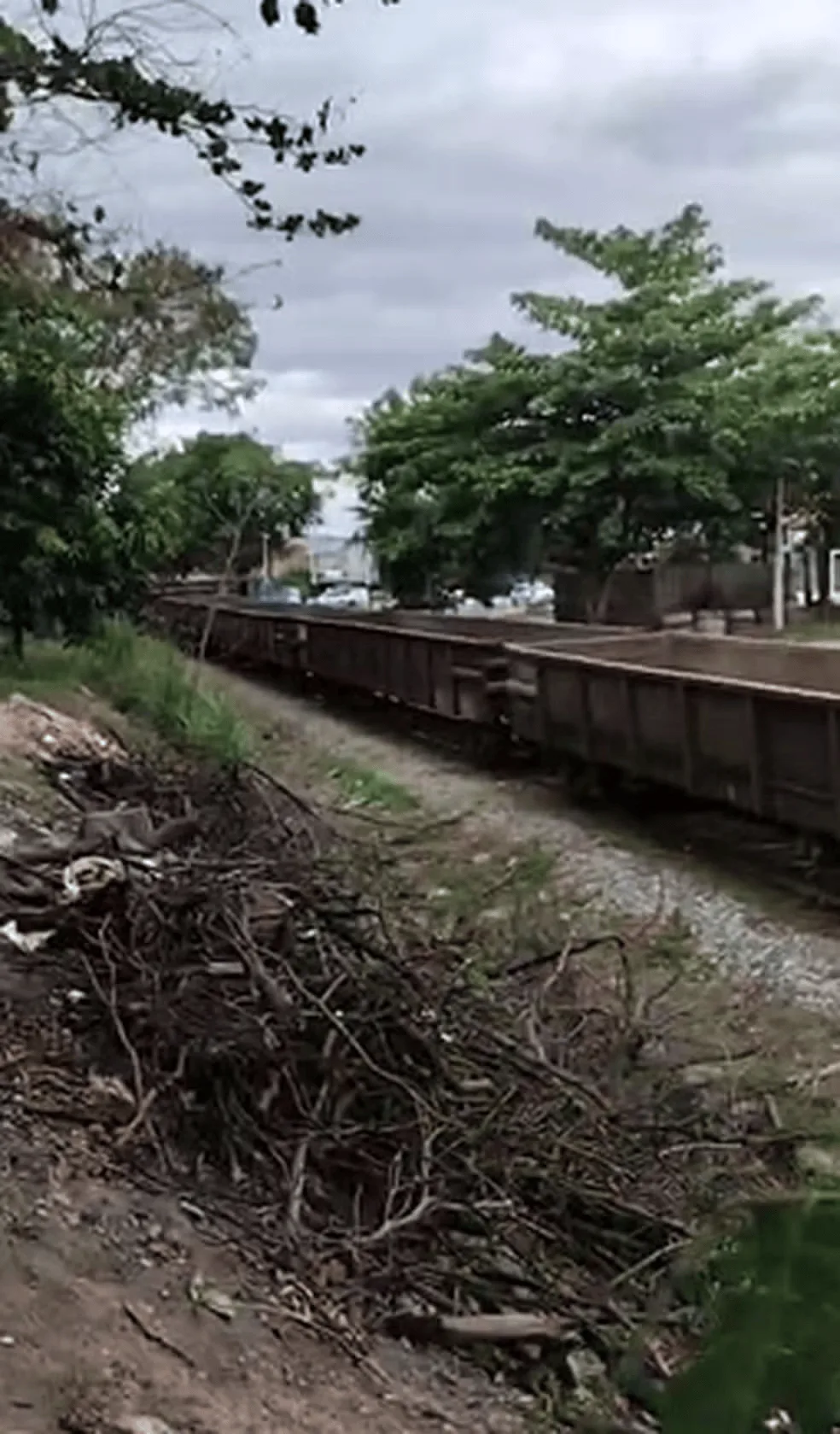 Criança é atropelada por trem cargueiro em Nova Iguaçu, na Baixada Fluminense — Foto: Reprodução