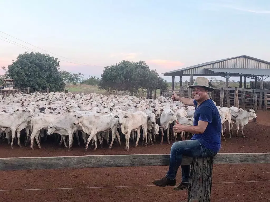 O cantor Leonardo na Fazenda Talismã. Foto: reprodução