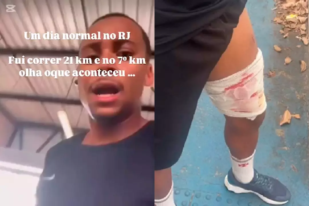 David Santos Ferreira filmou o momento em que foi baleado no Rio. Foto: reprodução