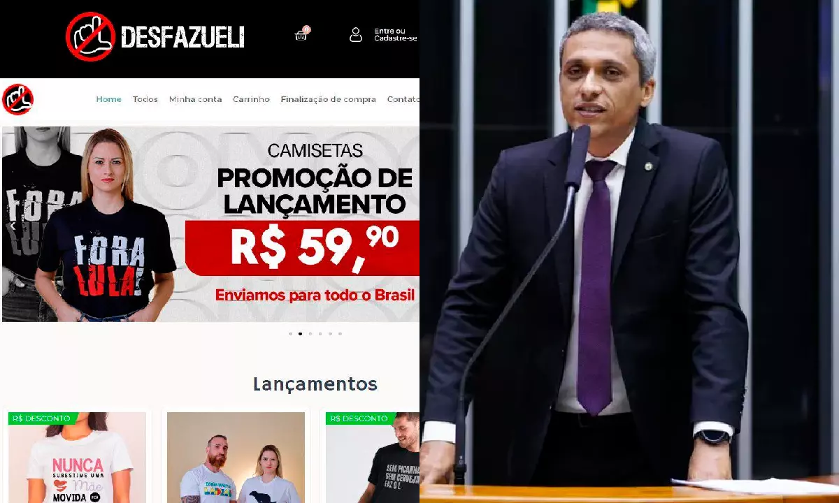 Loja “Desfazueli” está em nome do filho de Gustavo Gayer. Foto: reprodução