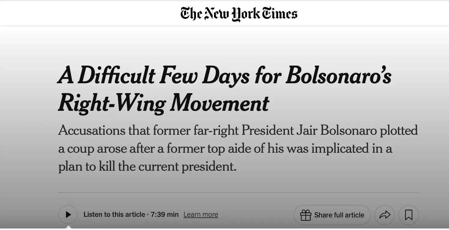 Jair Bolsonaro e o golpe no New York Times