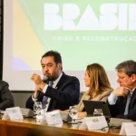 Governador Cláudio Castro durante reunião no Palácio do Planalto com presidente Lula e outro governadores. (Ernesto Carriço)