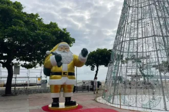 Papai Noel em Balnerário Camboriú: “Patriota”. Foto: reprodução