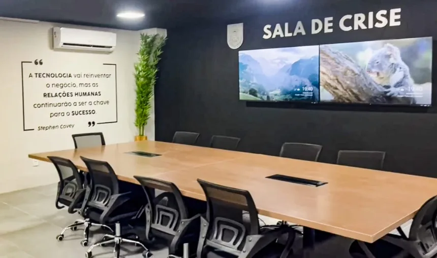 Central de Monitoramento de Câmeras é inaugurada no batalhão da Polícia Militar em Copacabana (Foto: Divulgação)